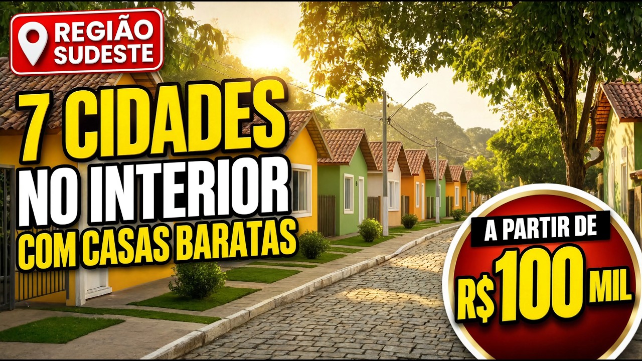 ✨7 Cidades do Interior Com Casas BARATAS  para INVESTIR ou MORAR [Sudeste]