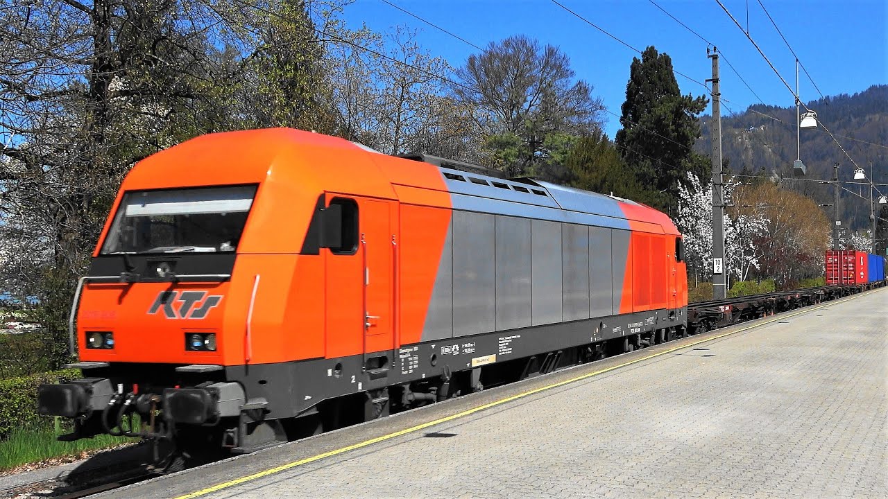 BREGENZ: Lineas-Containerzug mit RTS 2016, Bauzug, Dosto, Talent1, EC mit ETR610 ASTORO, IC Bodensee