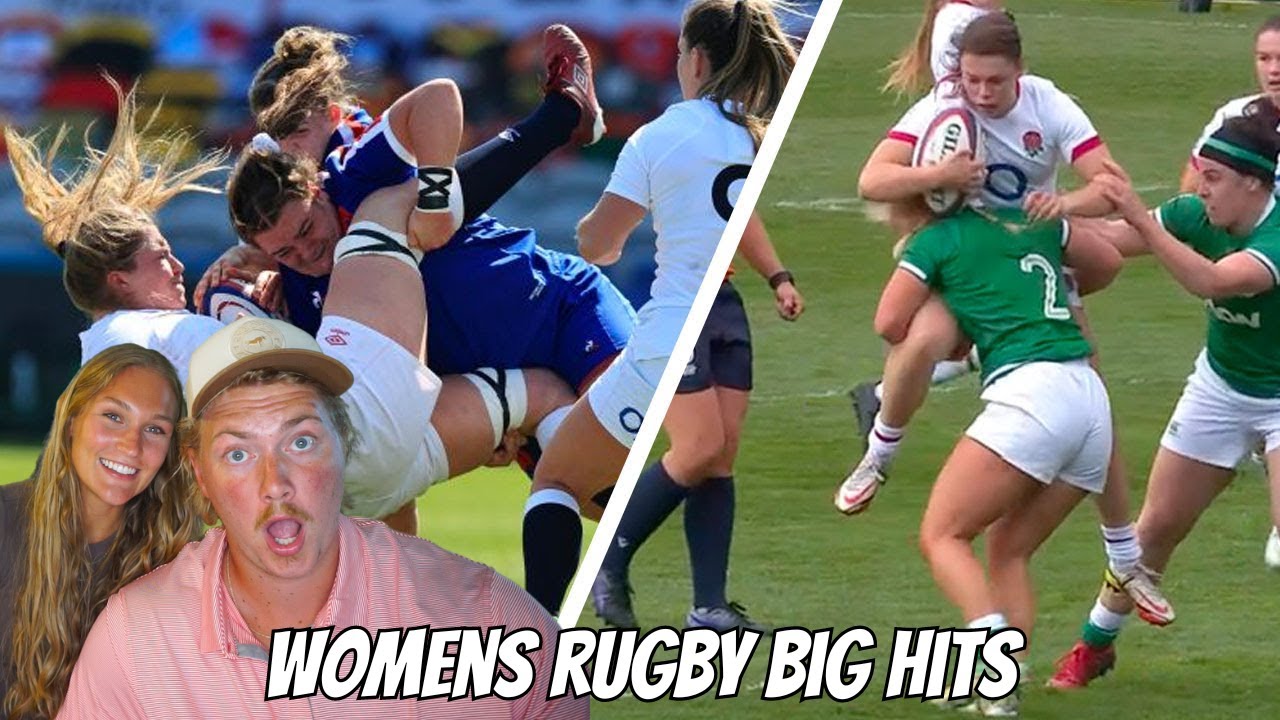 Wife Reacts to Women's Rugby Is INSANE!! | Craziest Big Hits