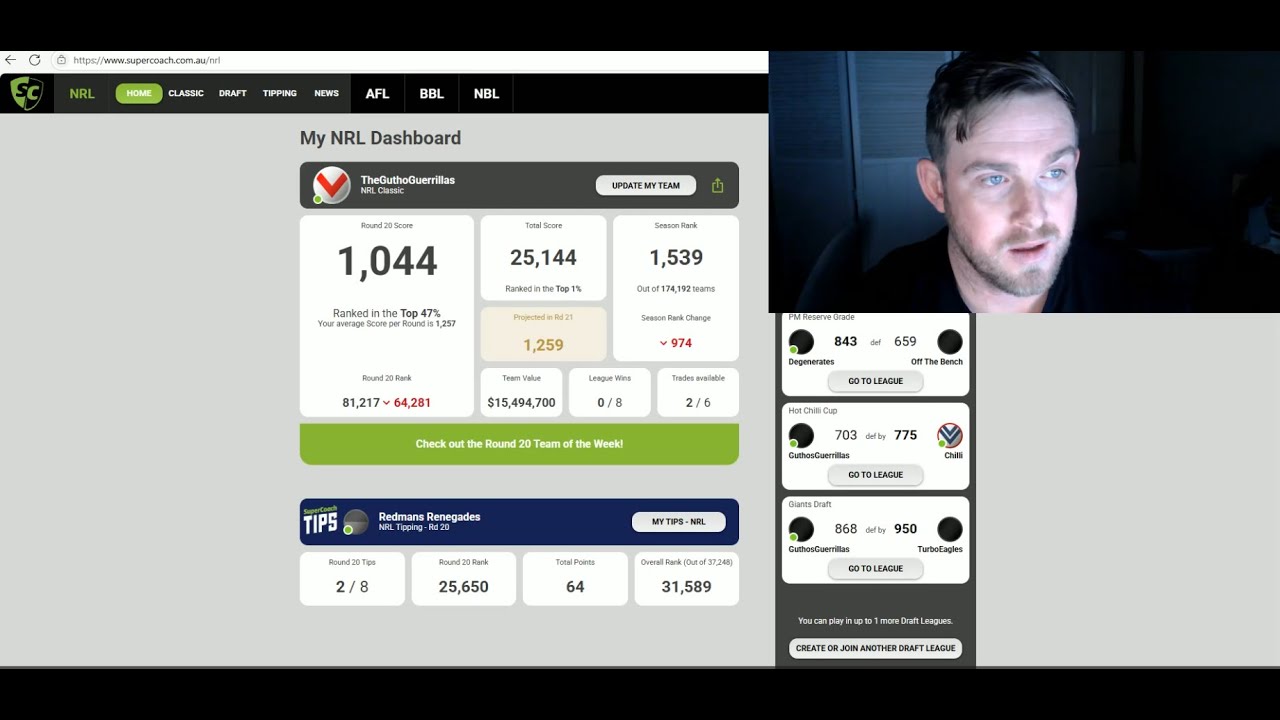20-й раунд, полный провал - NRL Supercoach 2025