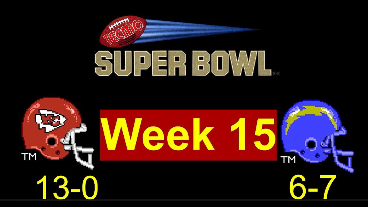 Tecmo Super Bowl (NES): Канзас-Сити против Сан-Диего, 15-я неделя.