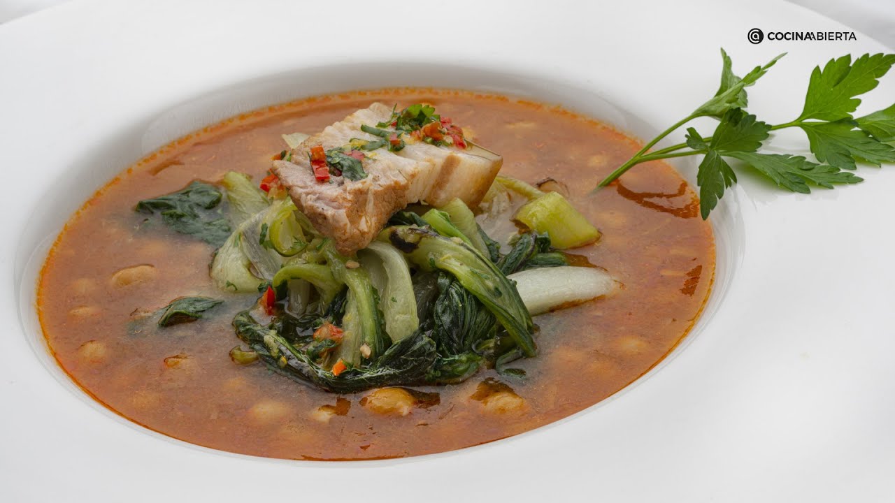 Garbanzos con pak choi, receta picante asiática con Joseba Arguiñano