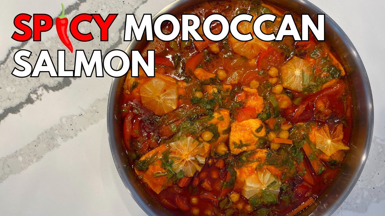 The Most Delicious Spicy Moroccan Salmon with Chickpeas Vegetables and Lemon Recipe