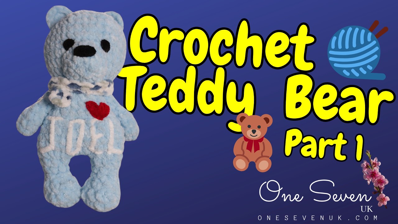 Вязание крючком плюшевого мишки. Часть 1: мордочка, лапки, уши, хвост и шарфик | Простой амигурум...