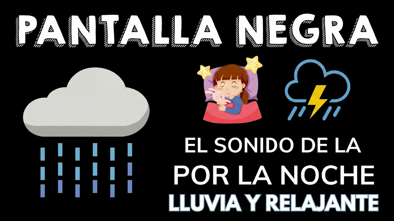 Relajarse in 3 Horas de Sonidos de Lluvia y Truenos 🌙 PANTALLA NEGRA