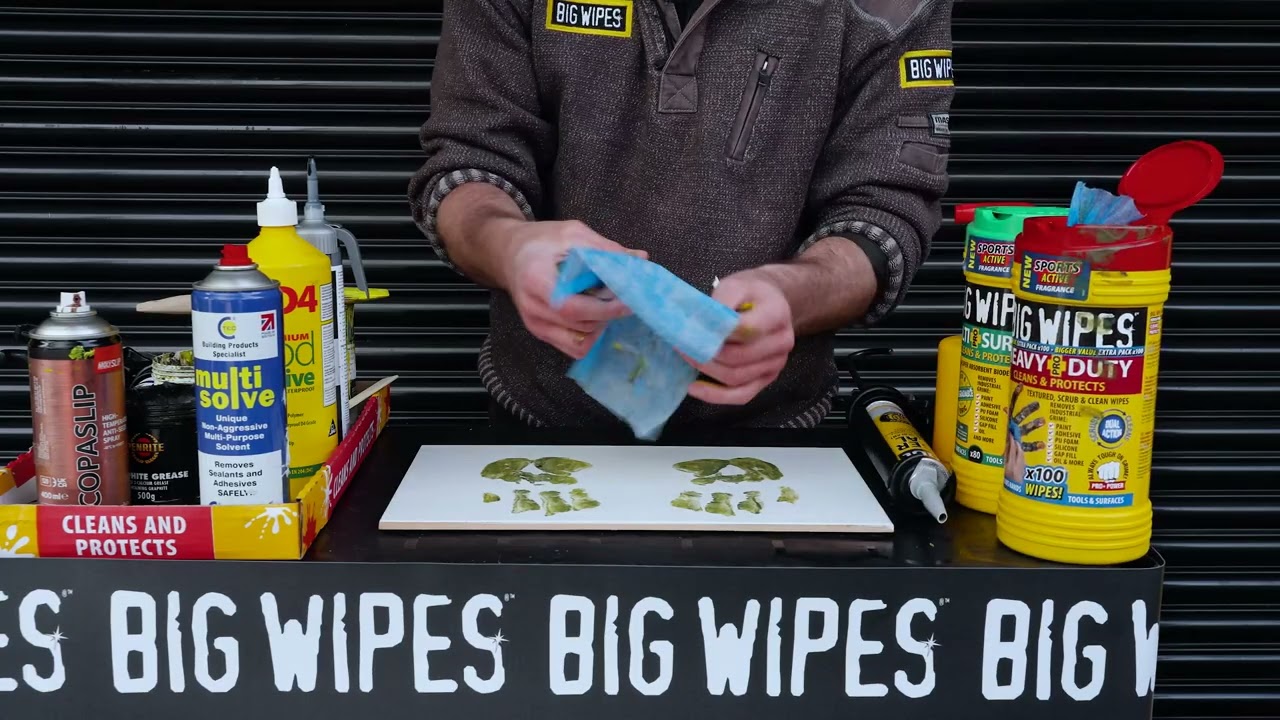 Tough and stubborn grime? Big Wipes has got you covered.
