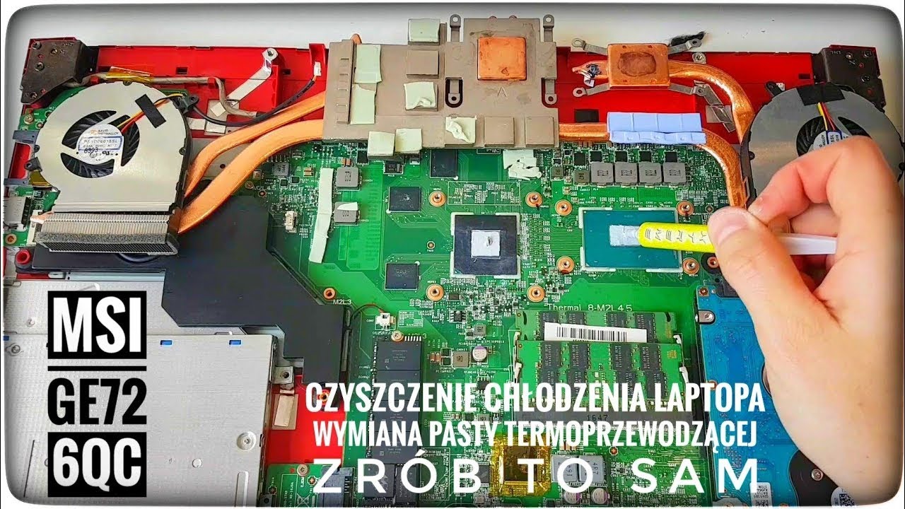 Чистка системы охлаждения ноутбука и замена термопасты с помощью процессора GPU - MSI GE72 6QC