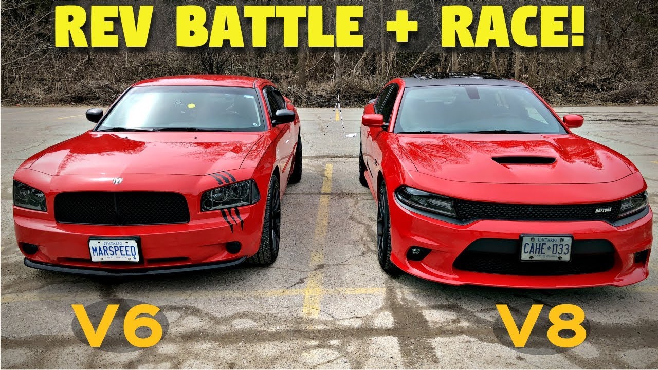 Dodge Charger Rev Battle & Race! - 2017 Daytona R/T Stock vs. 2009 SXT Modded (V6 vs. V8)