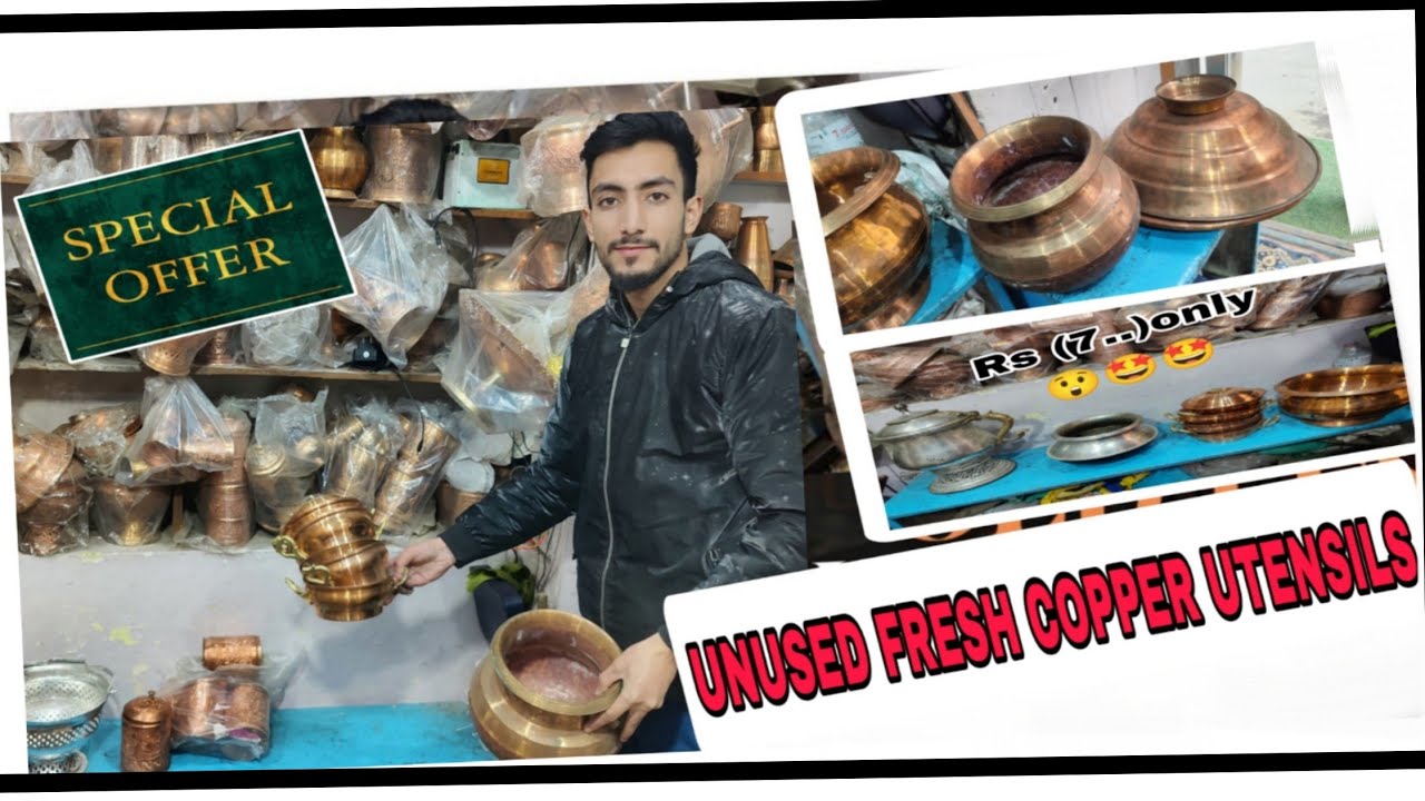 Unused copper utensils half price ma ? 😲😲 #srinagar #copper 