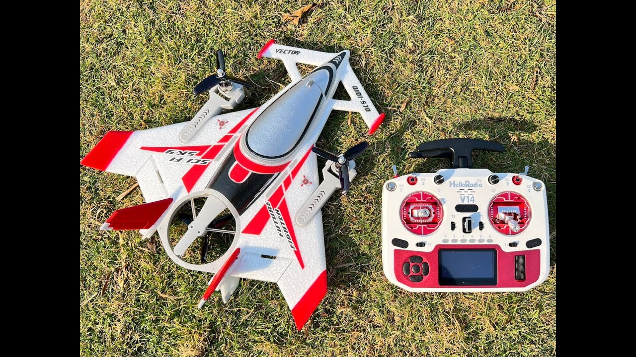 三軸 兩軸 垂直起降 一件吊機 固定翼平飛 QiDi-570 VTOL 翼展315mm 飛行重量180克