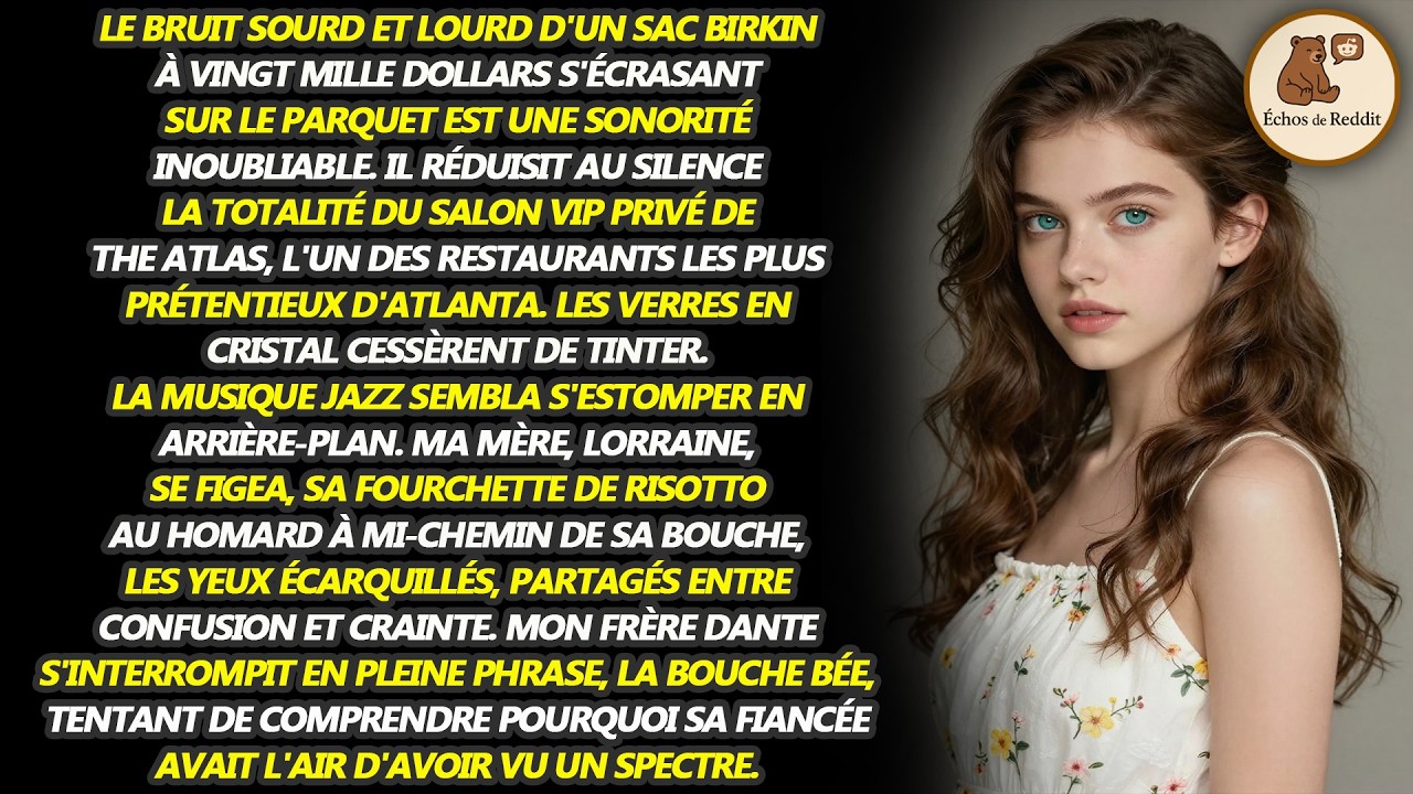 La fiancée de mon frère m'a regardée et a dit : 