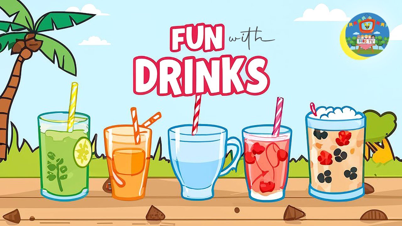 Learn Drink Names for Kids 🥛| Drinks Vocabulary Video | Fun Learning Video | #VkidsTV