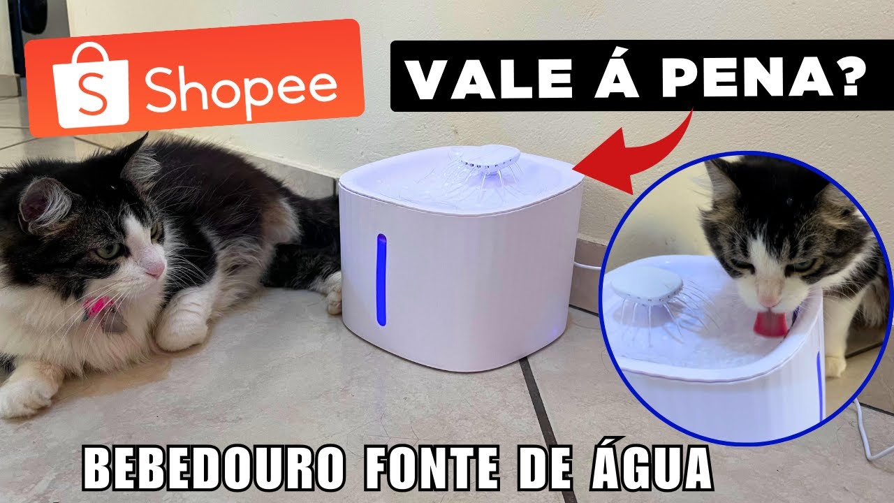 SUPER UNBOXING DO BEBEDOURO PARA GATOS DA SHOPEE!! MELHOR BEBEDOURO PARA GATOS