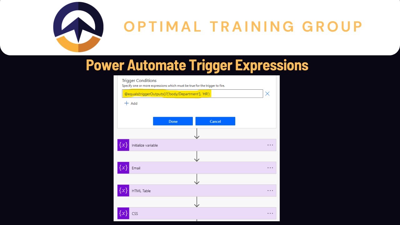 Power Automate Trigger Expressions