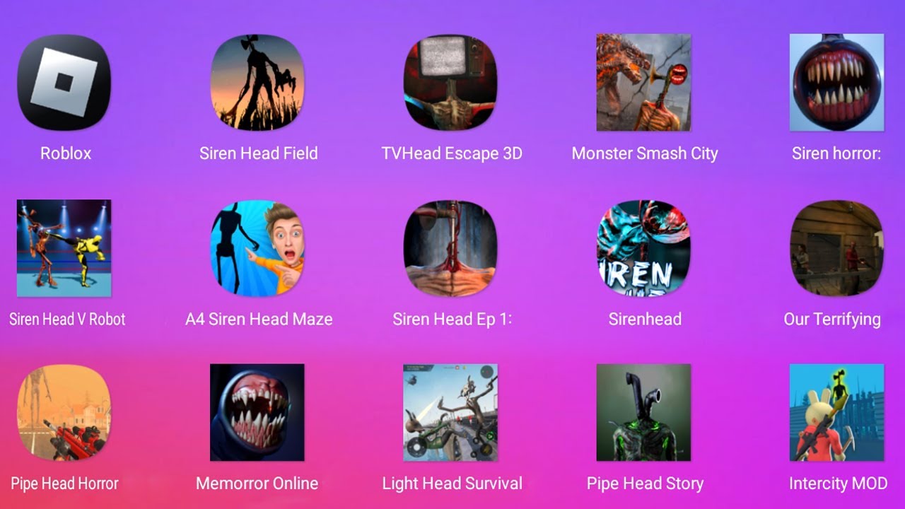 Roblox, Siren Head Field, TV Head Escape 3D, Monster Smash City Siren Head, Siren Horror Game 3D...