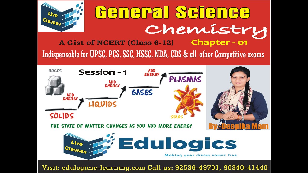 🔴Session &ndash; 01 | General Science (Chemistry) | General Study Special | By Deepika Ma'am