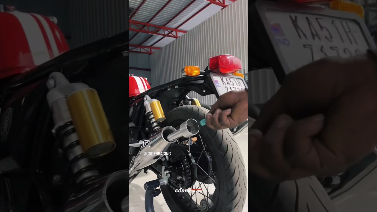 Code 6 Tuned Modified Continental GT 650 with Red Rooster Performance Exhaust and Pops and Bangs