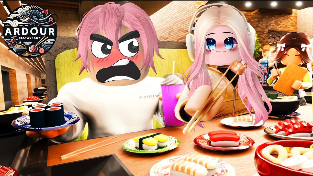 MOMON & ATUN MASUK KE RESTORAN SUSHI DI ROBLOX @BANGJBLOX