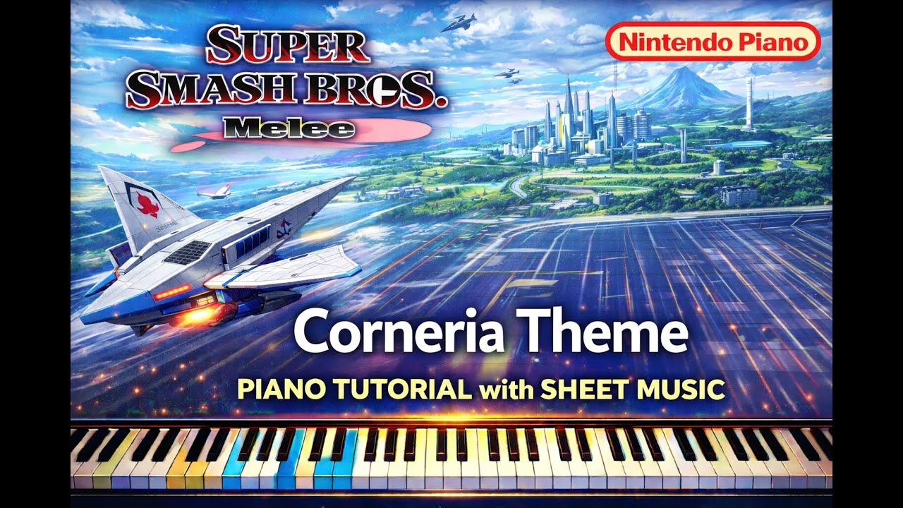 Super Smash Bros. Melee - Corneria Theme Piano Tutorial With Sheet Music