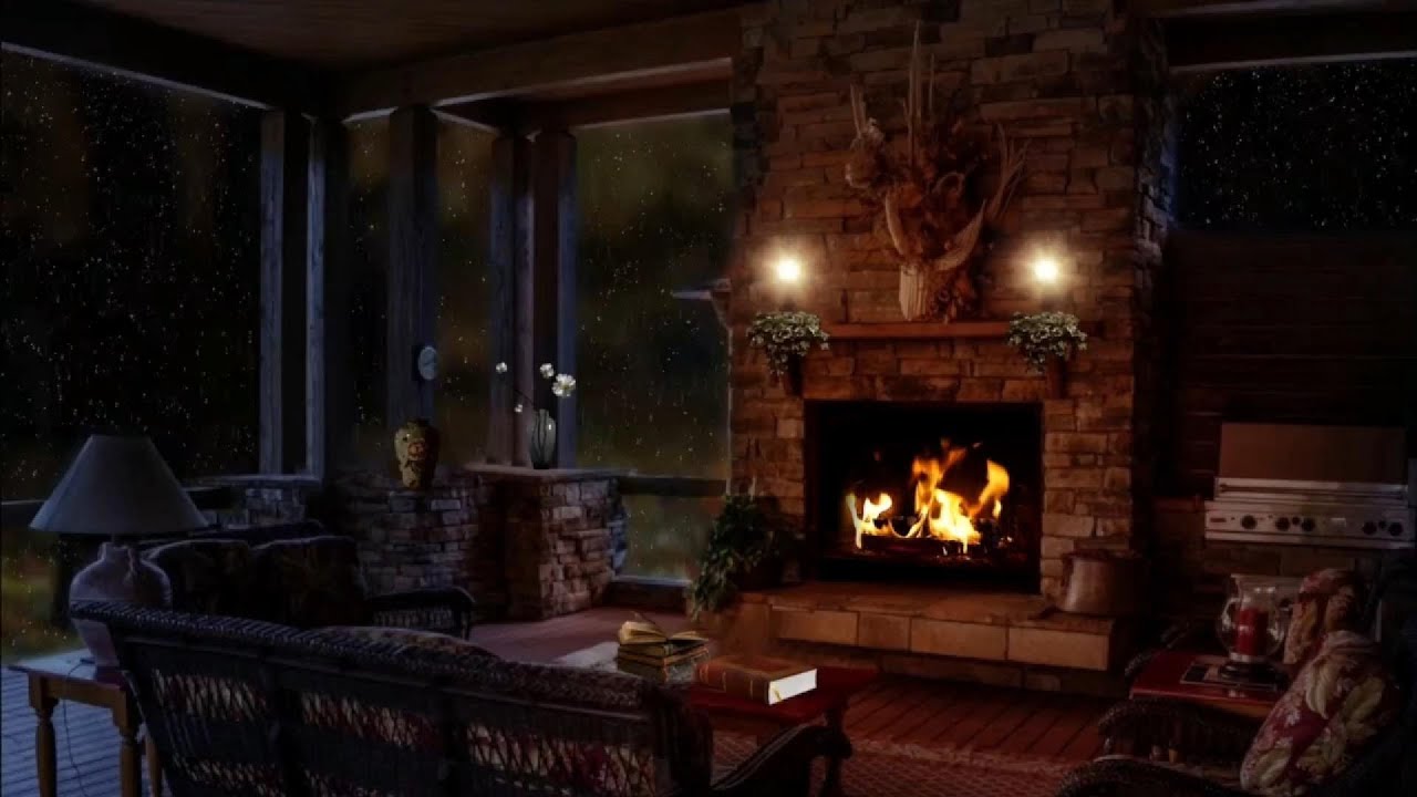 Fall Asleep Fast with Heavy Rain and Thunder | Relaxing Fireplace Sounds for Sleeping - 10 Hours