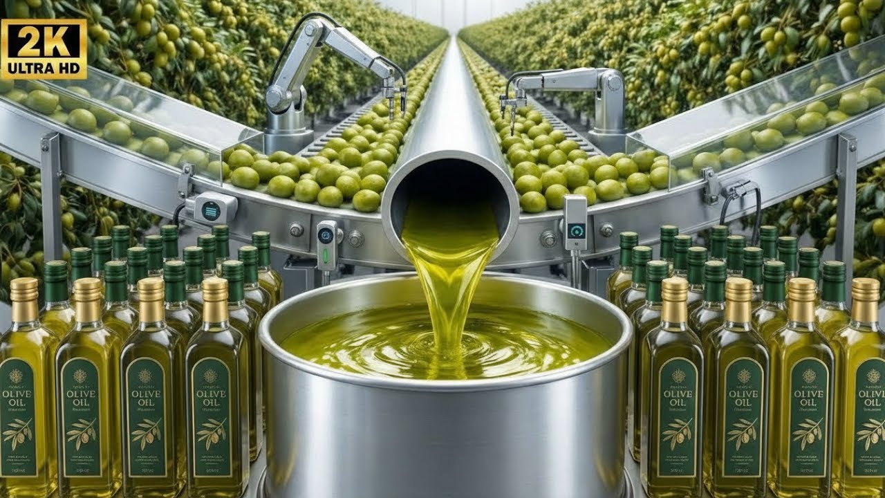 Inside the 2,000,000 LB Olive Oil Factory – INSANE Extraction of Modern Liquid Gold.