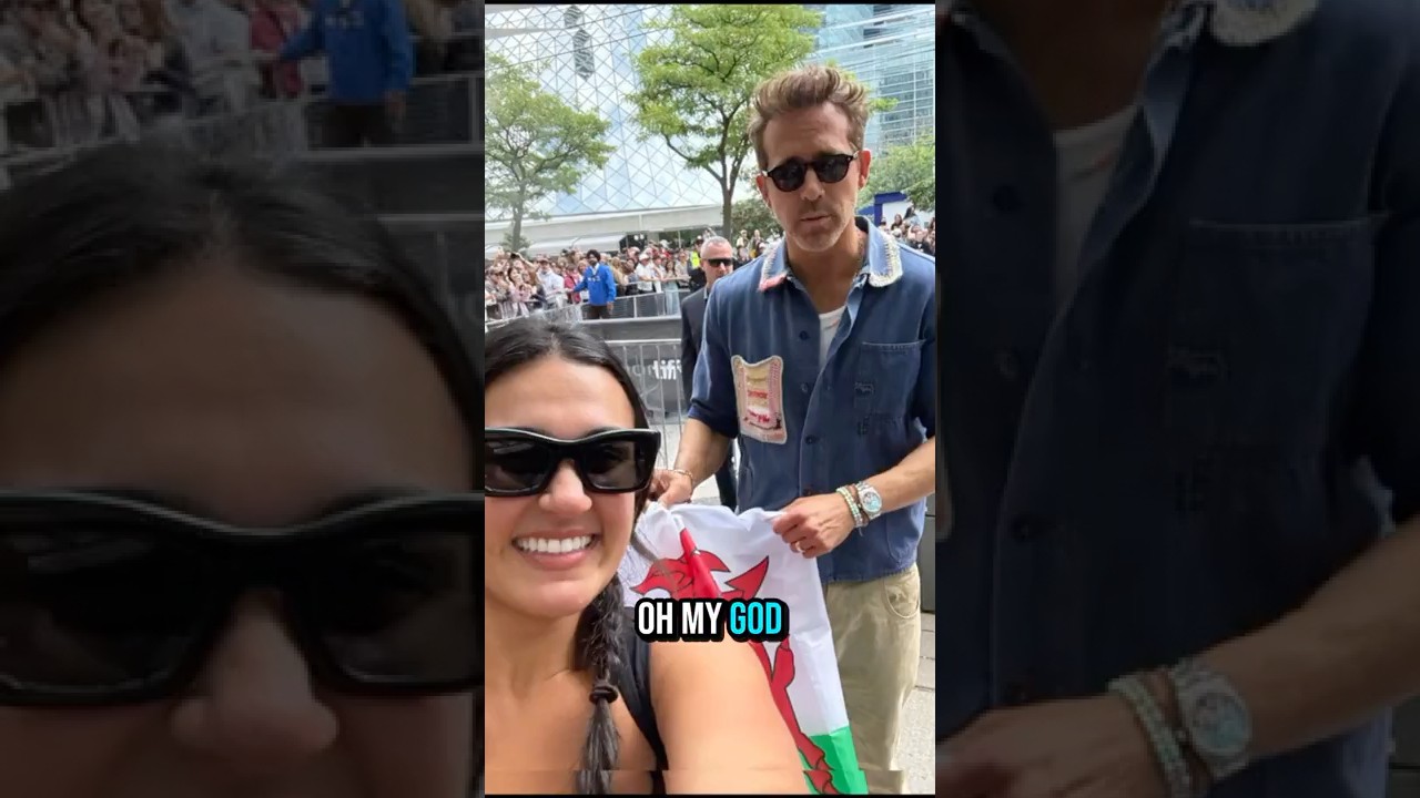 Ryan Reynolds surprises Wrexham TIFF fans..   #tiff #ryanreynolds #wrexham #toronto