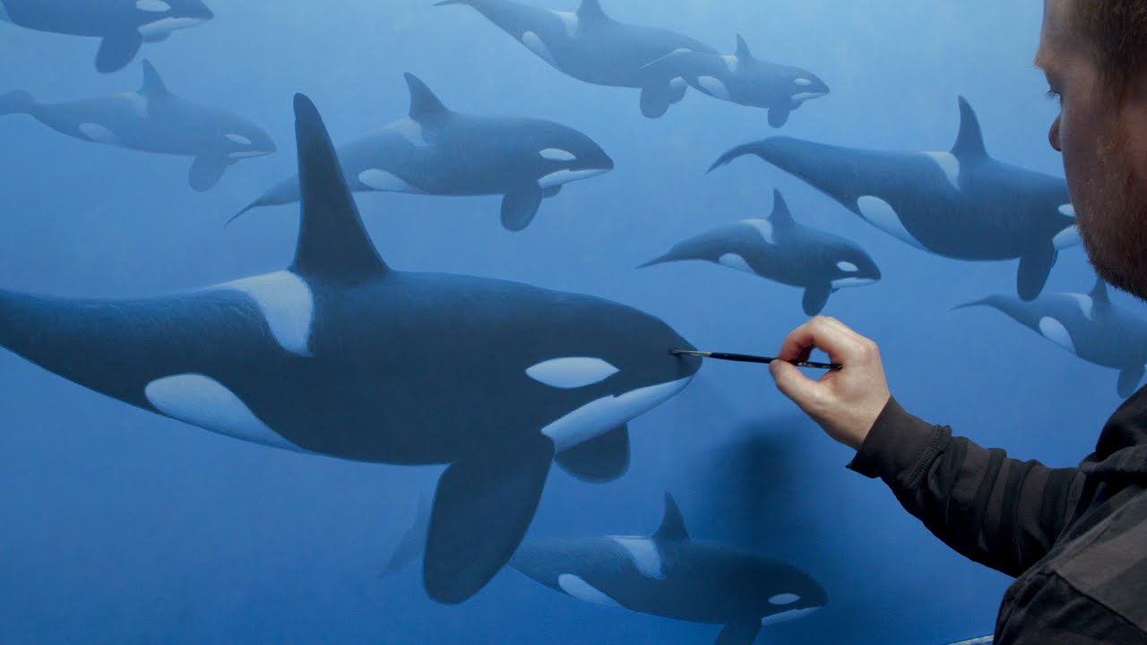 Orcas Underwater | Acrylic Painting Process