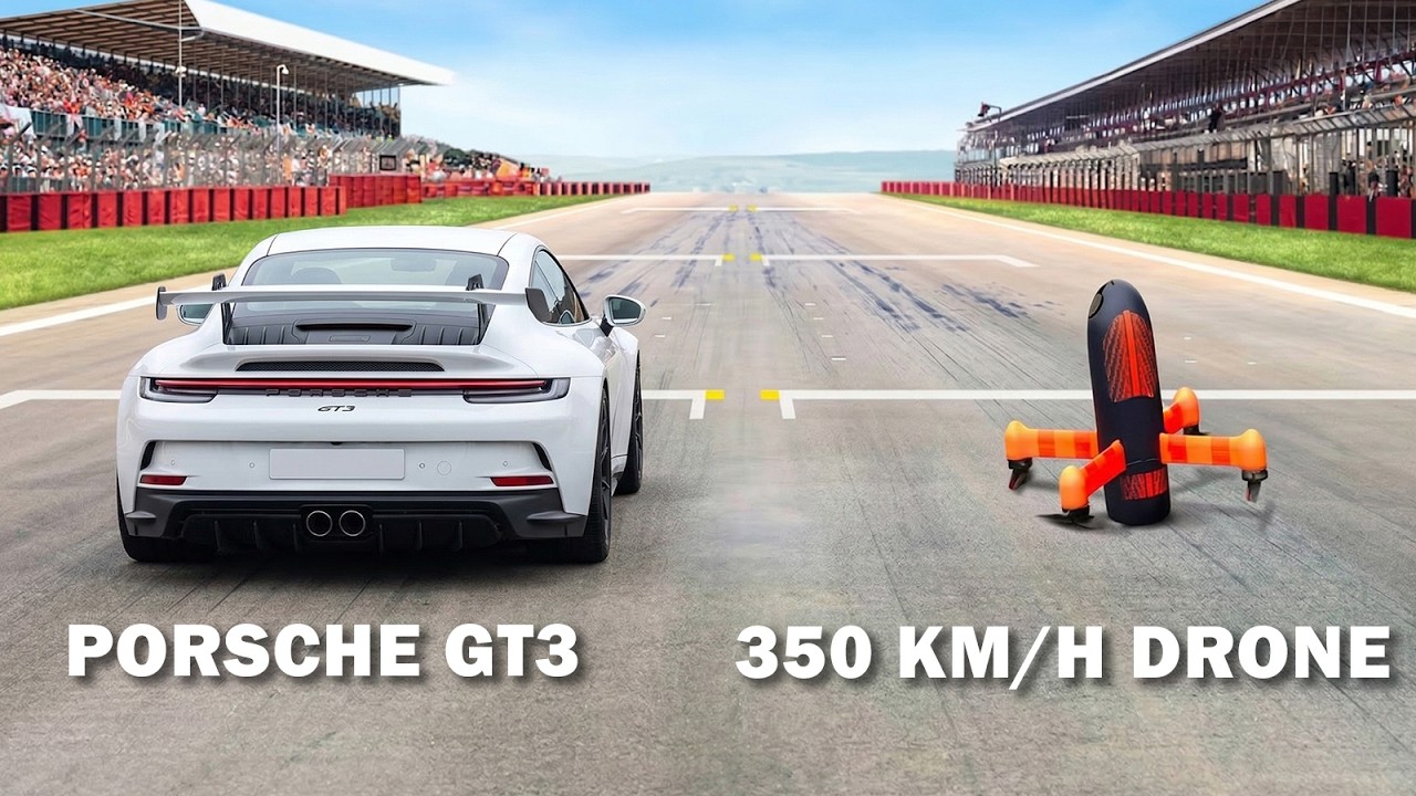 EN HIZLI DRONE 0-150 KM 1,5 SANİYE VS PORSCHE !! @ Formula 1 Pisti