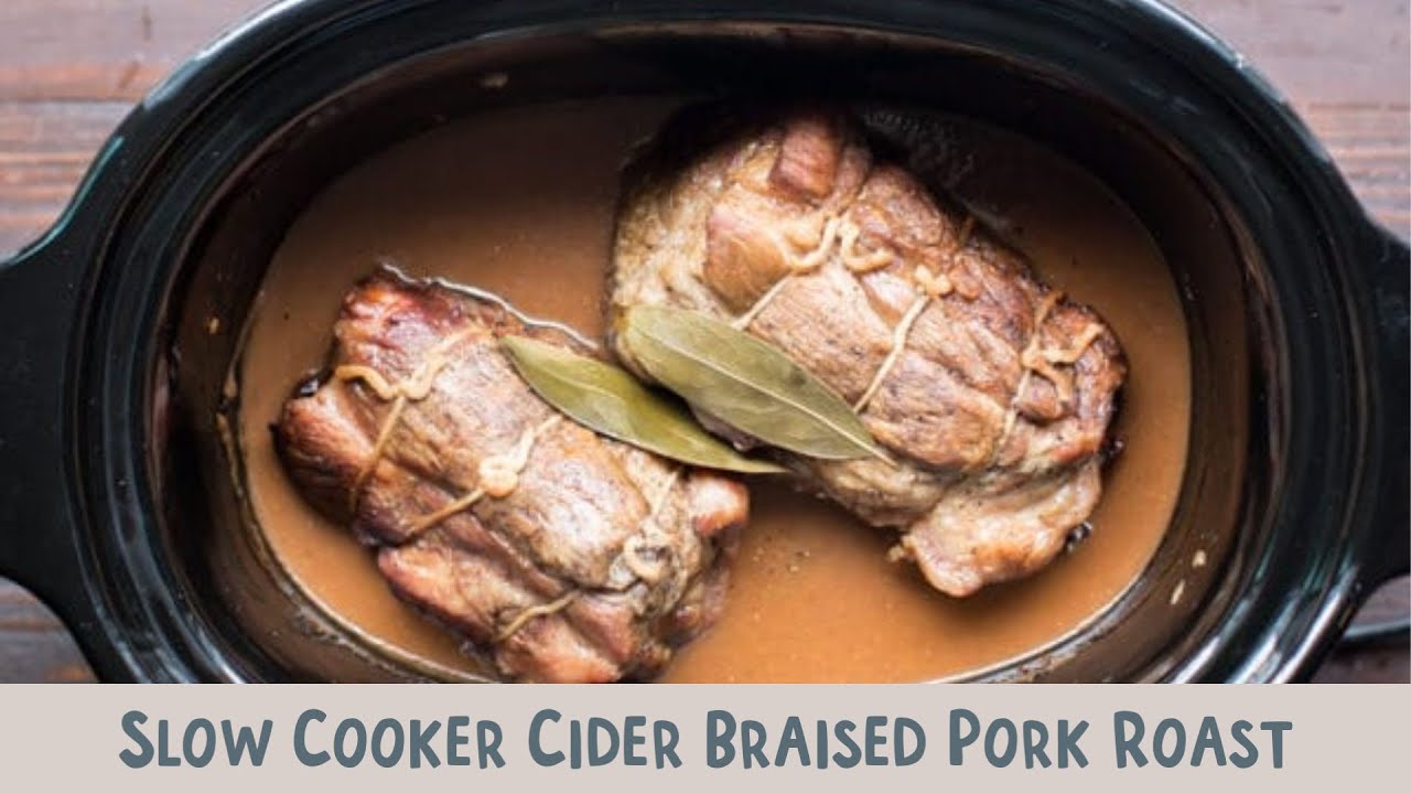 🍎🔥 Slow Cooker Cider Braised Pork Roast 🥩✨ Sweet, Savory, and Tender! 🌿🍴