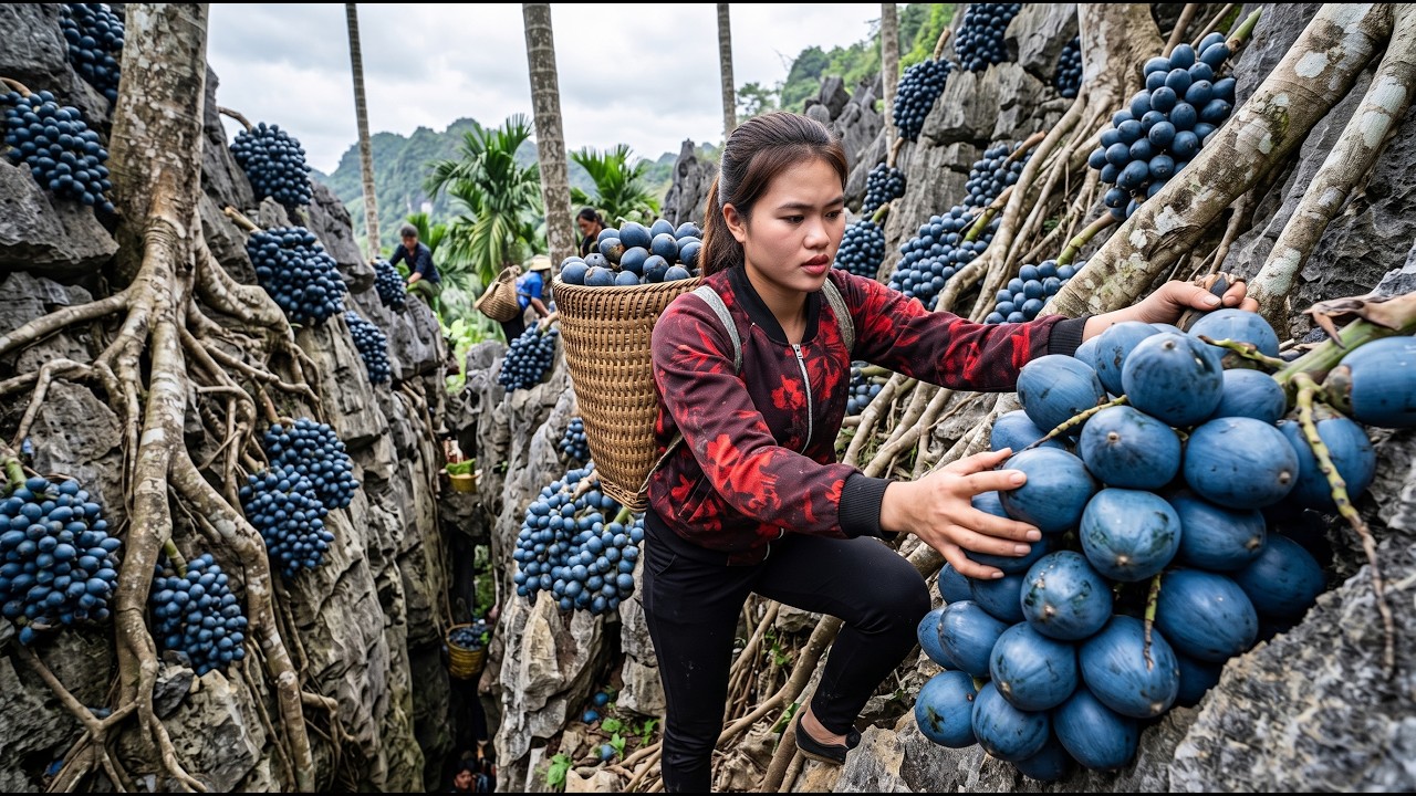 Harvesting Over 1,000kg of Wild Palm Fruits, Selling Fresh Duck Eggs at the Market