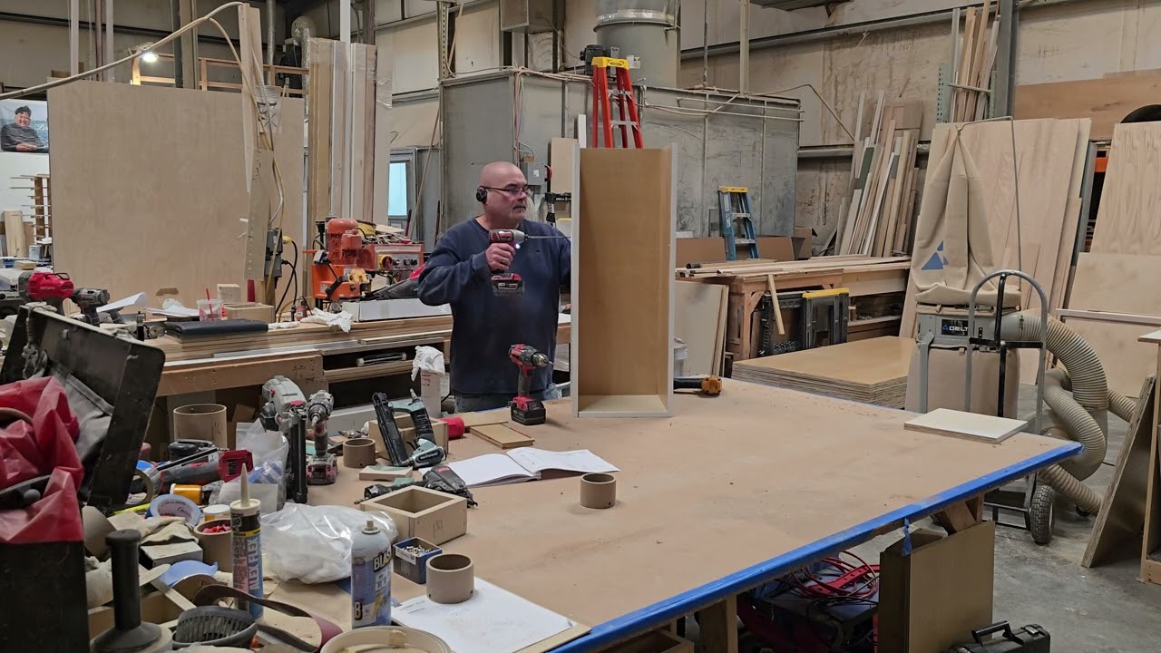 Building wall cabinets. 