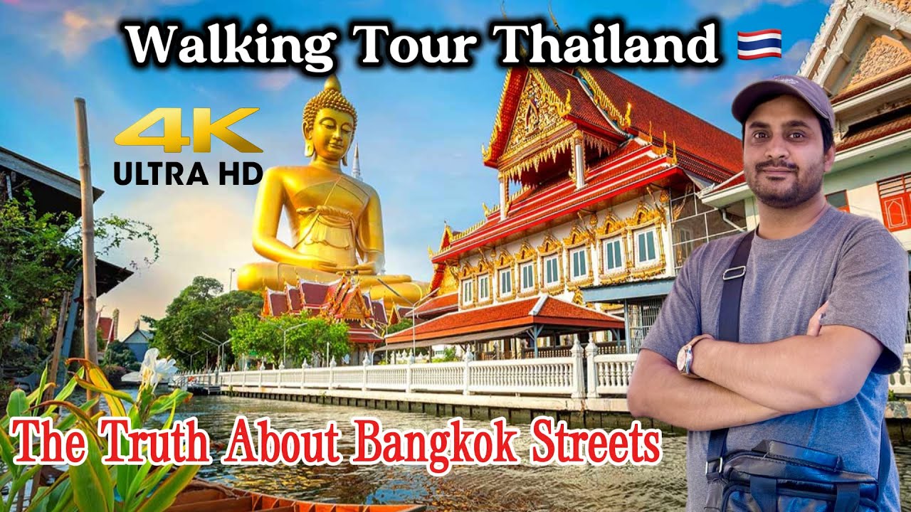 Bangkok Day Walking Tour | Best Markets, Food Streets, Pratunam, WAT PHO, Buses Tour in Thailand  4K