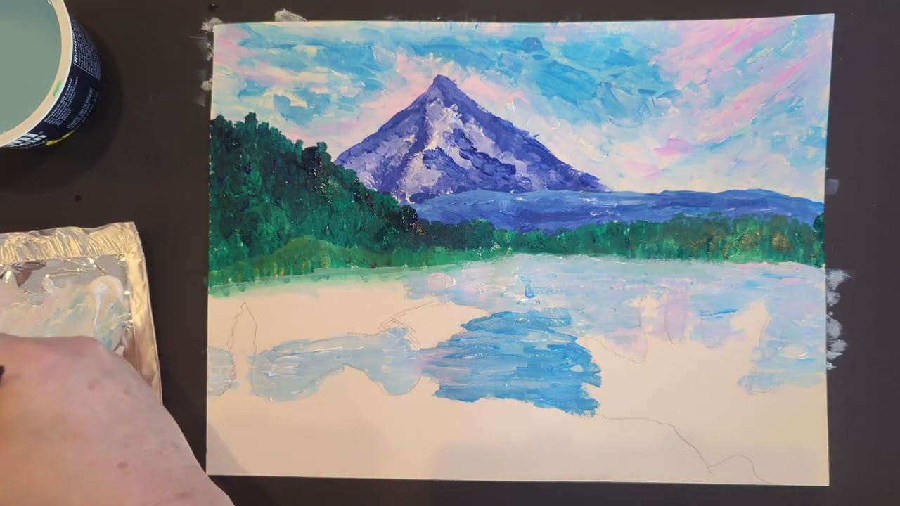 Impressionist Landscape Middle Ground: Lake