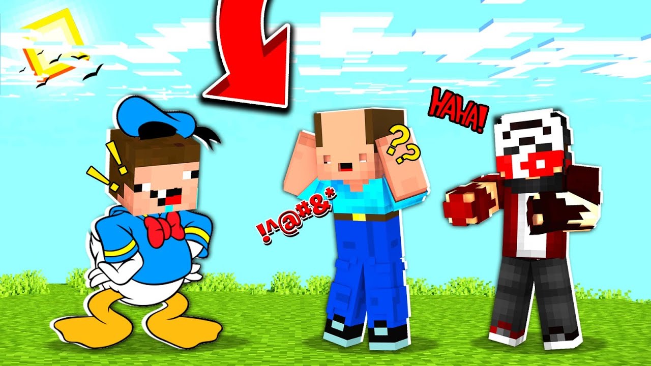 NOOB'U ÖRDEK YAPIP BALON KAFA'yı TROLLEDİM !! - Minecraft