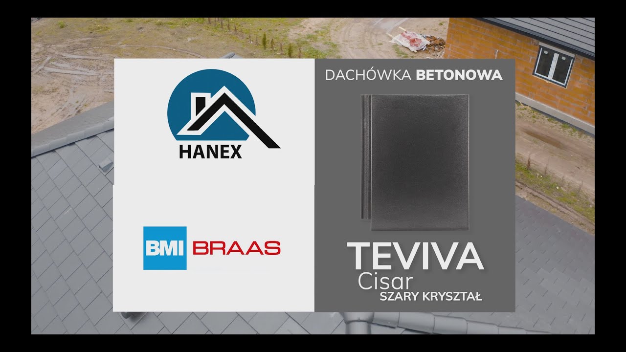 Dach&oacute;wka betonowa płaska Braas Teviva szary kryształ Dystrybutor Hanex