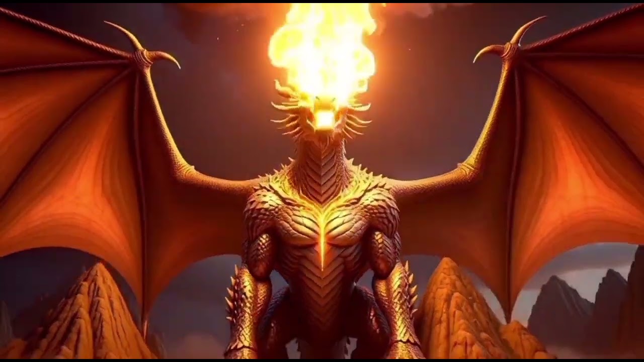 Dragon breathes fire