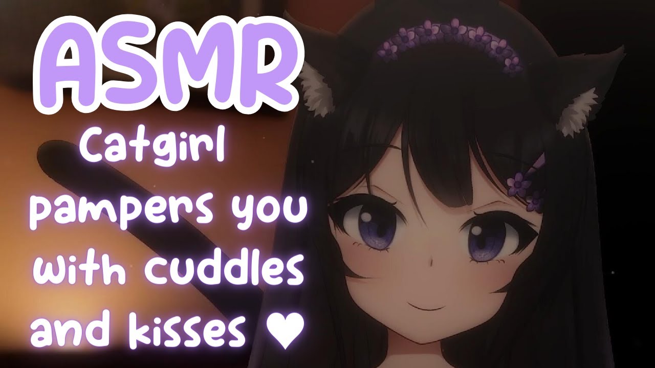 [ASMR] Catgirl pampers you with cuddles and kisses ♥ roleplay | close breathing binaural/3dio asmr