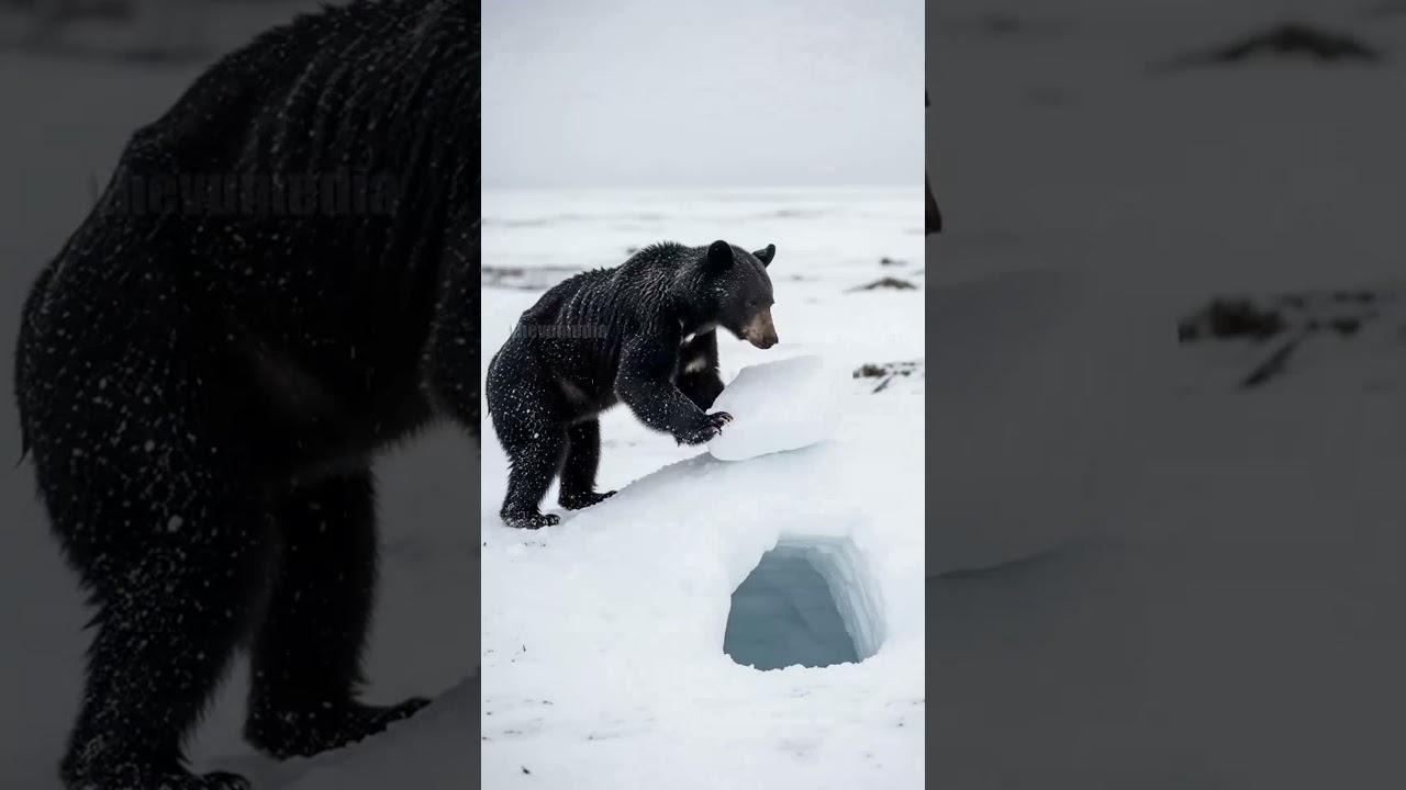 Starving Bear Family Fights For Survival! #animals #wildlife #survival