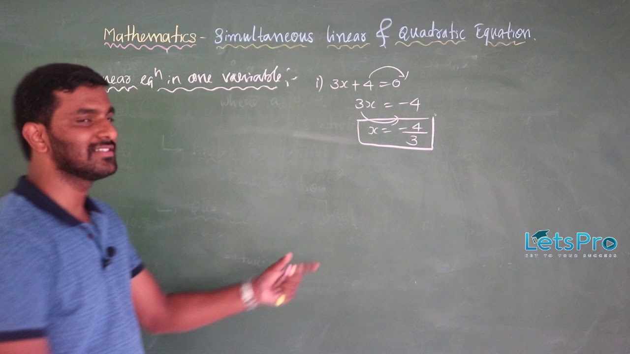 Simultaneous Linear / Quadratic equations