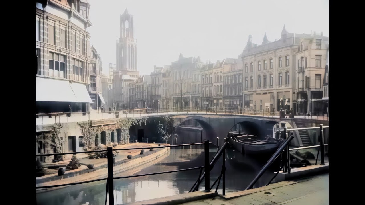Утрехт, Нидерланды: 1900-1920 (Раскрашено и отреставрировано)