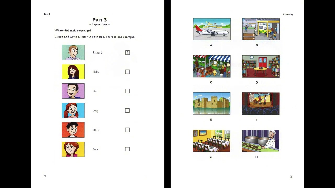 Flyers Lesson 2 | Flyers 1 Test 2 without Answer Key
