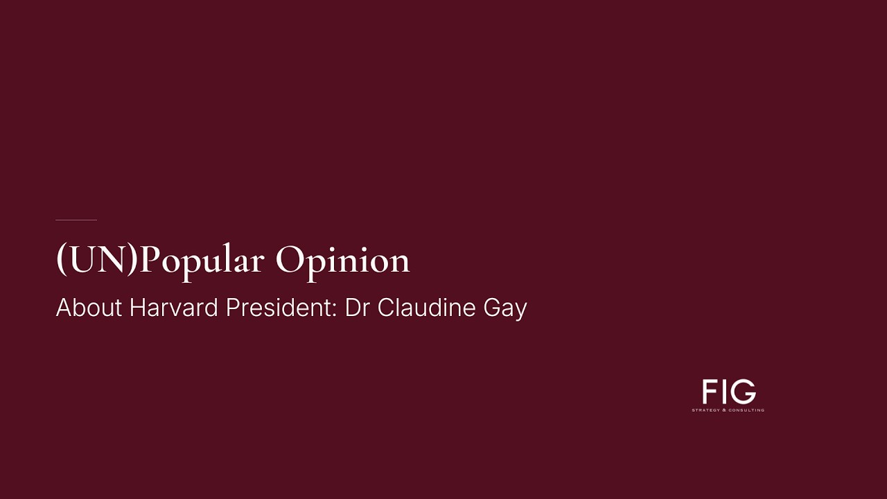 Unpopular Opinion about Dr. Claudine Gay, former president of Harvard University