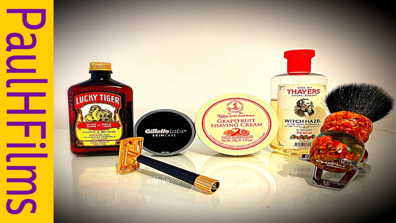 Schick Krono DE Razor (1966) | T.O.B.S. Grapefruit Shaving Cream | Lucky Tiger Aftershave Tonic