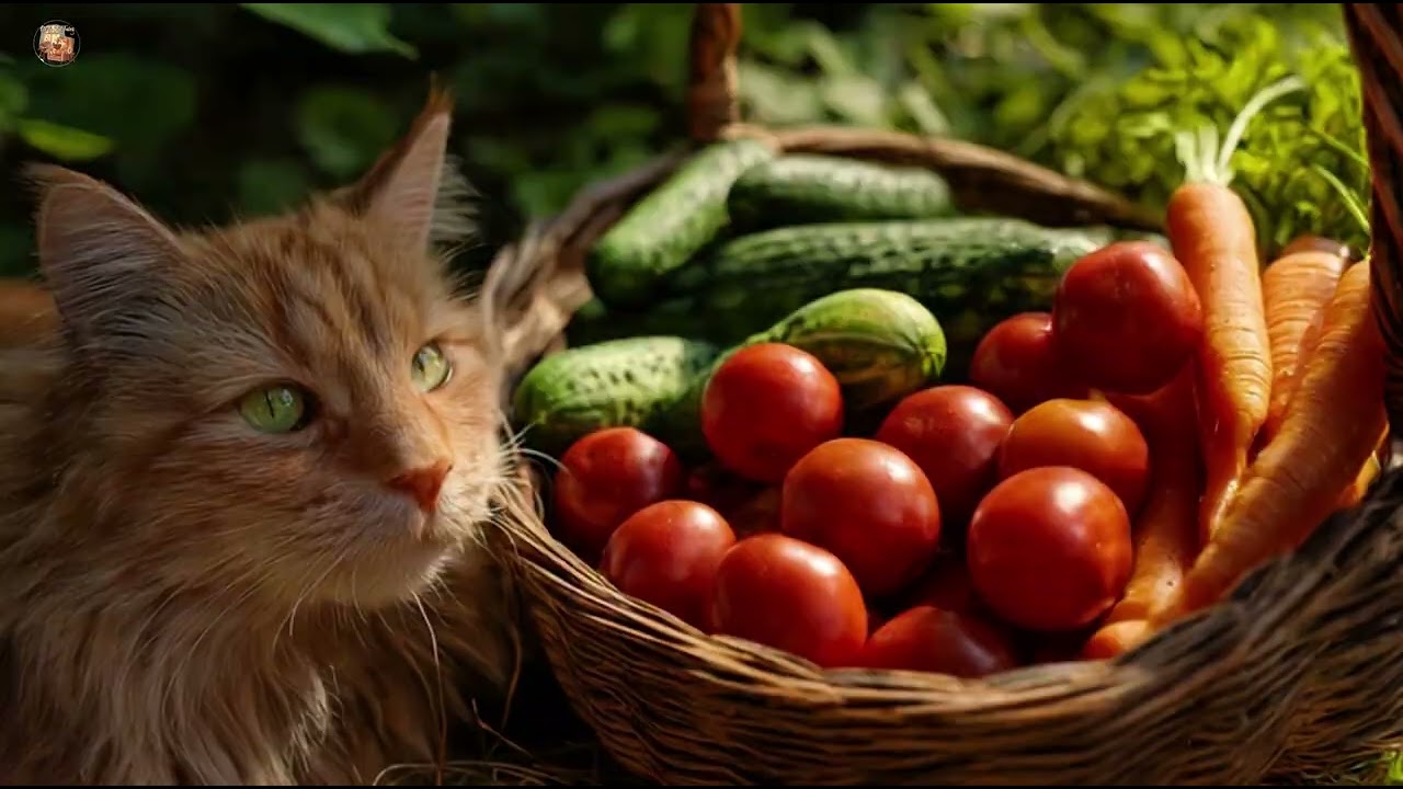 A Day in the Garden: Cat Family's Fresh Organic Life | Beautiful Nature Moments