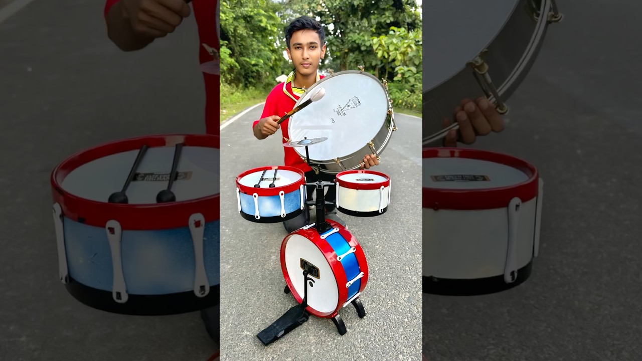 Школьный оркестр, новые большие барабаны с палочками, распаковка, стальные 17-дюймовые #шорты