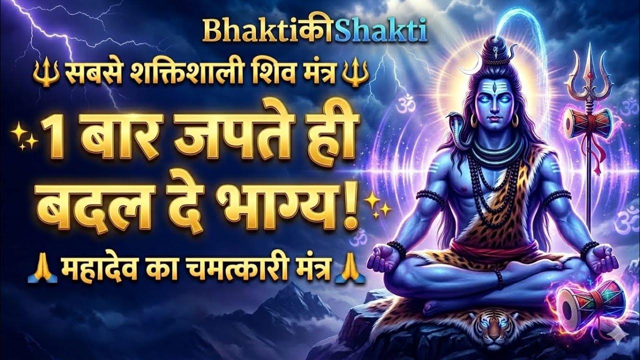  1 बार जपते ही बदल दे भाग्य  🔱 सबसे शक्तिशाली शिव मंत्र | Shiva Mantra l BhaktiकीShakti