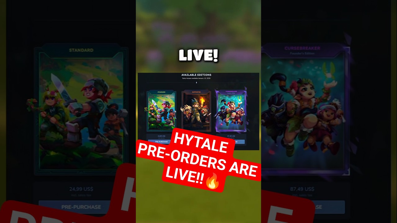 HYTALE PRE-ODERS ARE LIVE!!!🔥🔥 