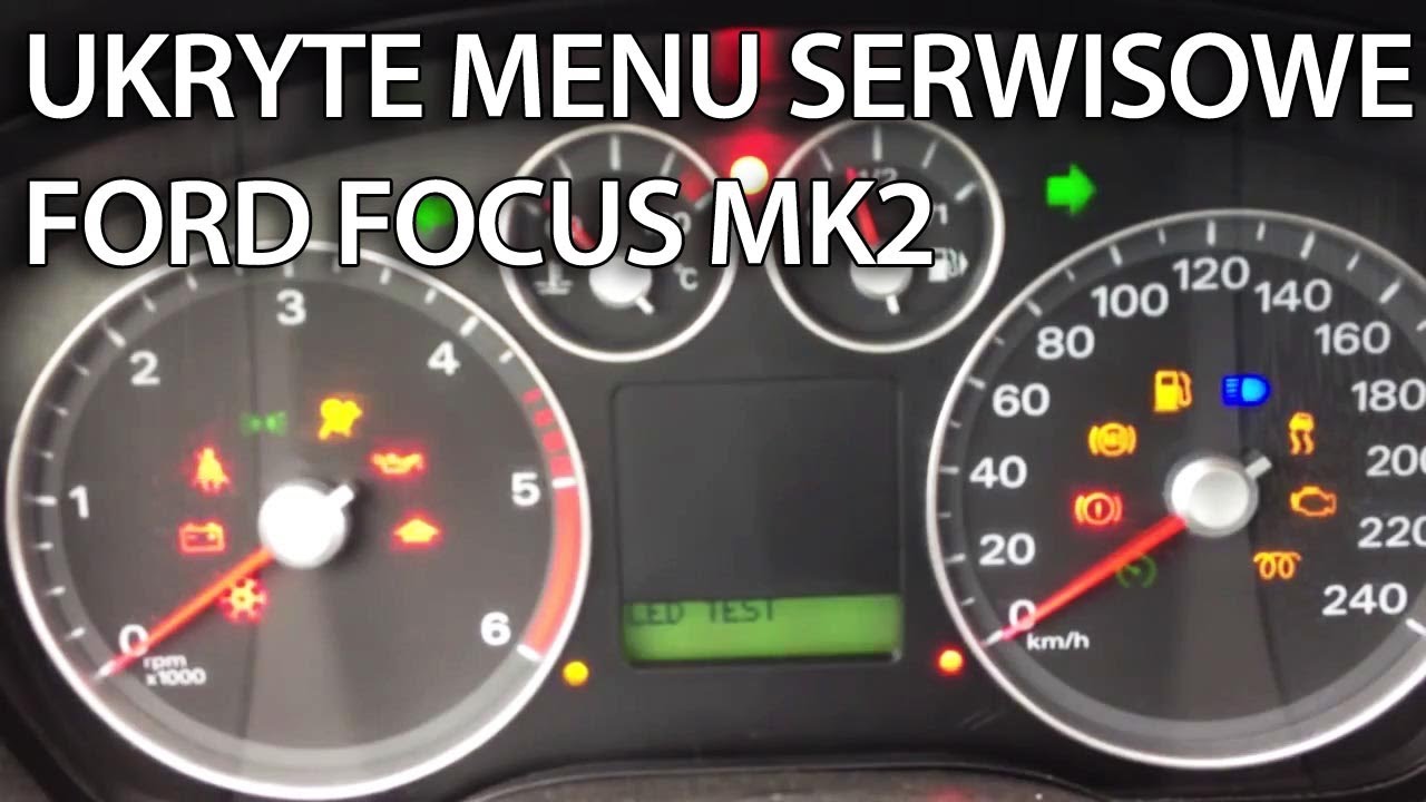 Jak wejść do ukrytego menu serwisowego zegarów w Ford Focus MK2 (C-Max DTC)