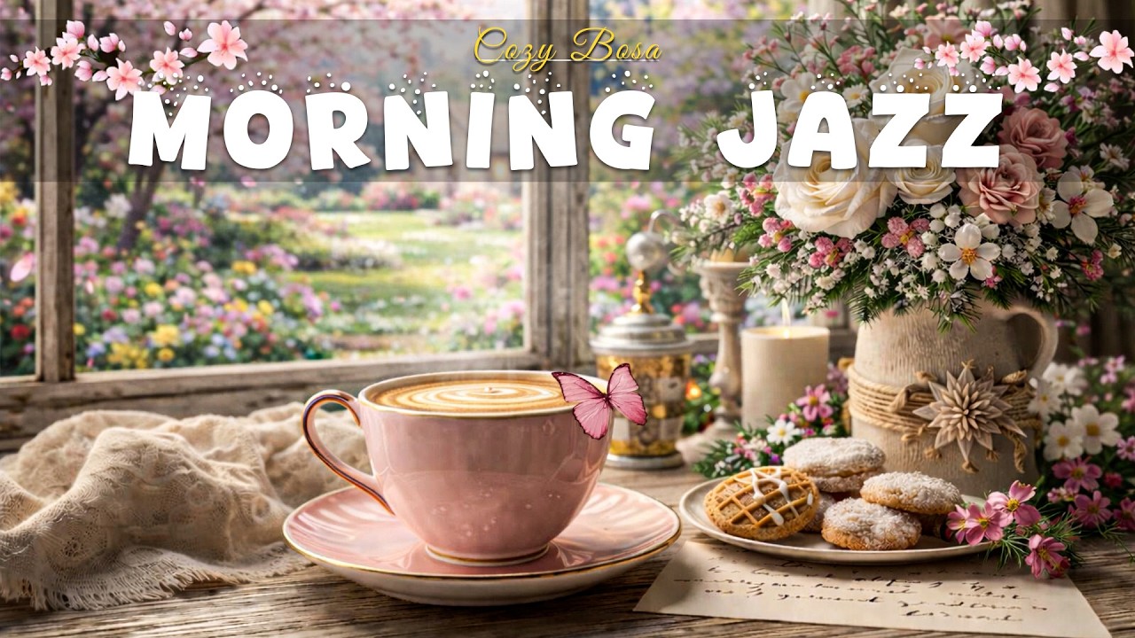 [MORNING  JAZZ] ☕ Happy Lightly Spring Coffee Jazz & Relaxing Bossa Nova Piano for Great