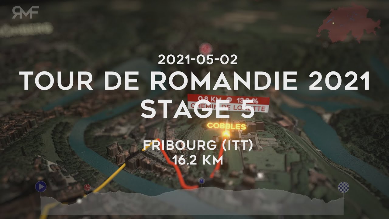 Tour de Romandie 2021 - Stage 5/5 (ITT in Fribourg) - Route (parcours) animation & profile